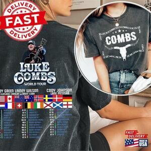 Xxx Combs World Tour T-Shirt Country Music Concert Thegers Fan Classic 2 Sided
